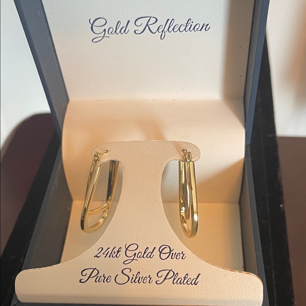 24kt Gold Over Silver Small Hoop Earrings - Gold